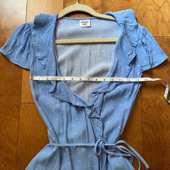 Aritzia Sunday Best light blue heart mini dress, size S - Picture 4 of 6